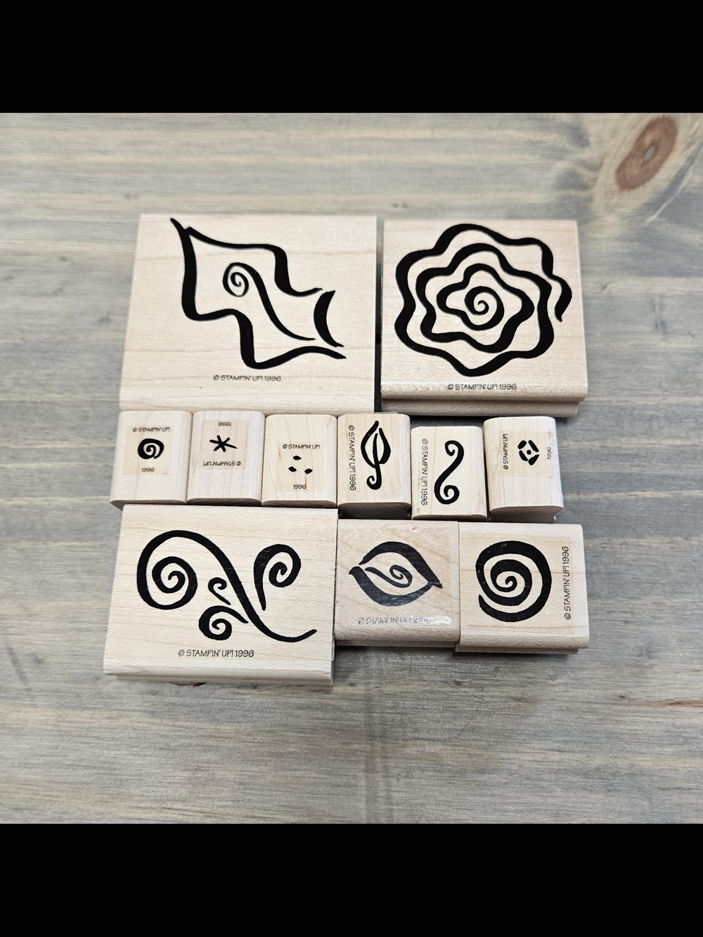 Stampin' Up! Decorative Wood Mount Rubber Stamps - "Fabulous Flourishes"